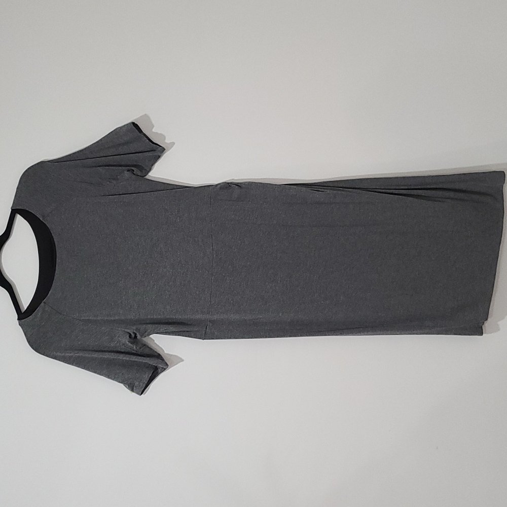 Grey dress pleaded side